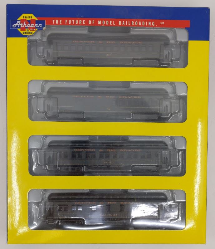 Athearn 11853 N D&RGW 50' Overland Passenger Cars (Set of 4)