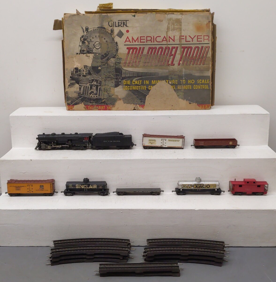 American Flyer Vintage HO Tru-Model NYC Die-Cast Steam Freight Train Set/Box