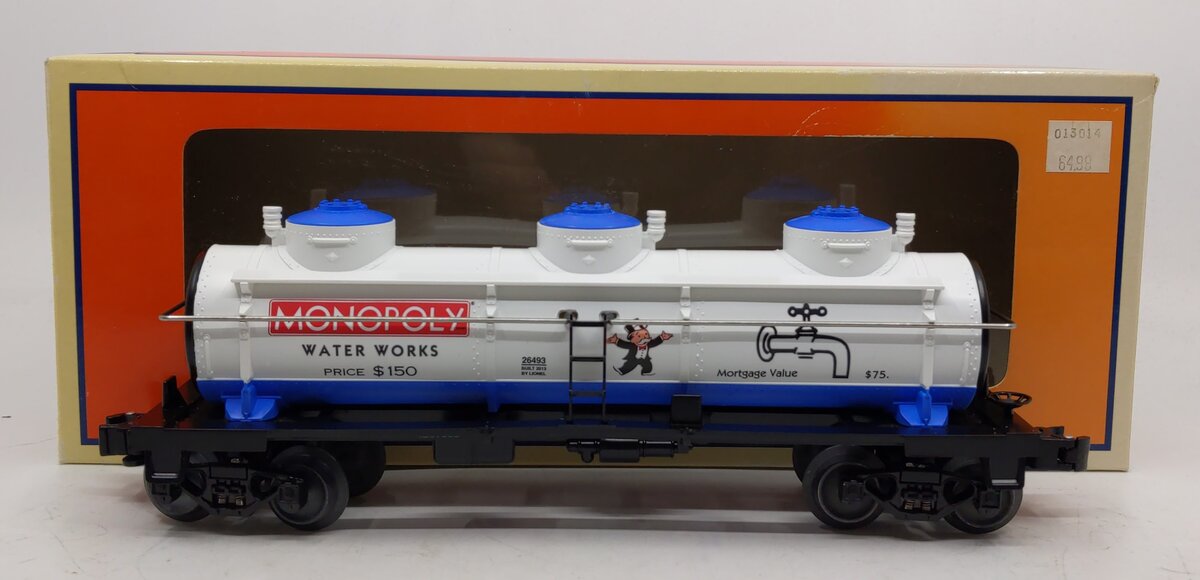 Lionel 6-26493 O Gauge Monopoly Water Works Tank Car