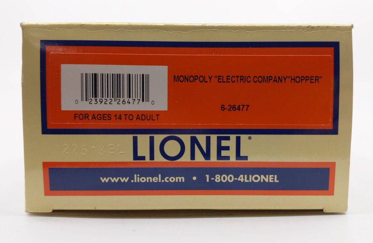Lionel 6-26477 O Monopoly Electric Company Hopper