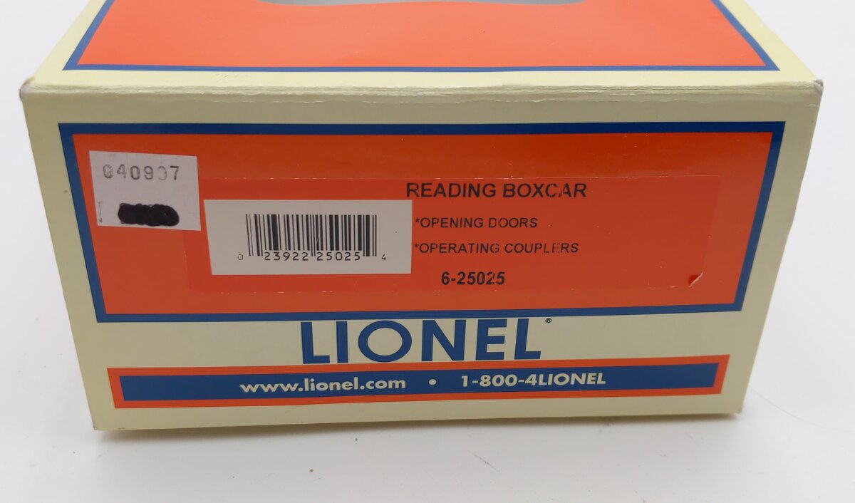 Lionel 6-25025 O Gauge Reading Boxcar #106502