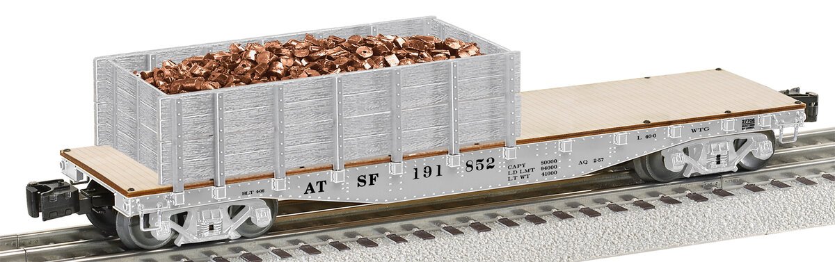 Lionel 6-27706 O Gauge Santa Fe Idler Flatcar with Load #3191852