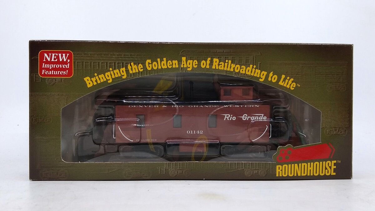 Roundhouse 84280 HO D&RGW RTR 30' 3-Window Caboose #01142