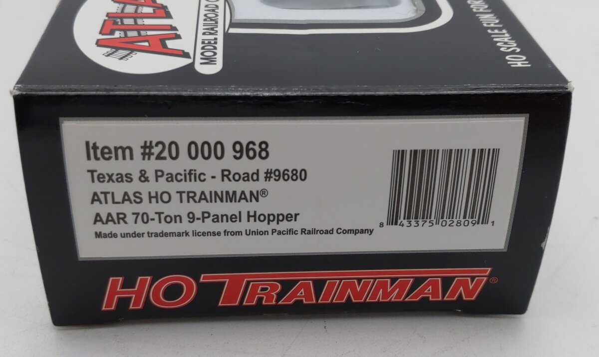 Atlas 20000968 HO T&P Trainman 70-Ton 3-Bay Hopper #9680