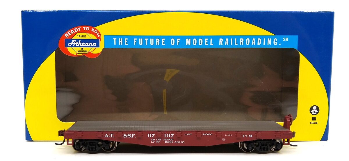 Athearn 96346 HO ATSF RTR 40' Flat Car #97107