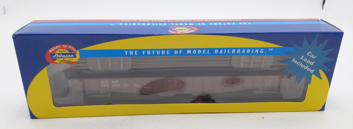 Athearn 76514 HO Santa Fe RTR 65'6" Mill Gondola w/Pole Load #170956