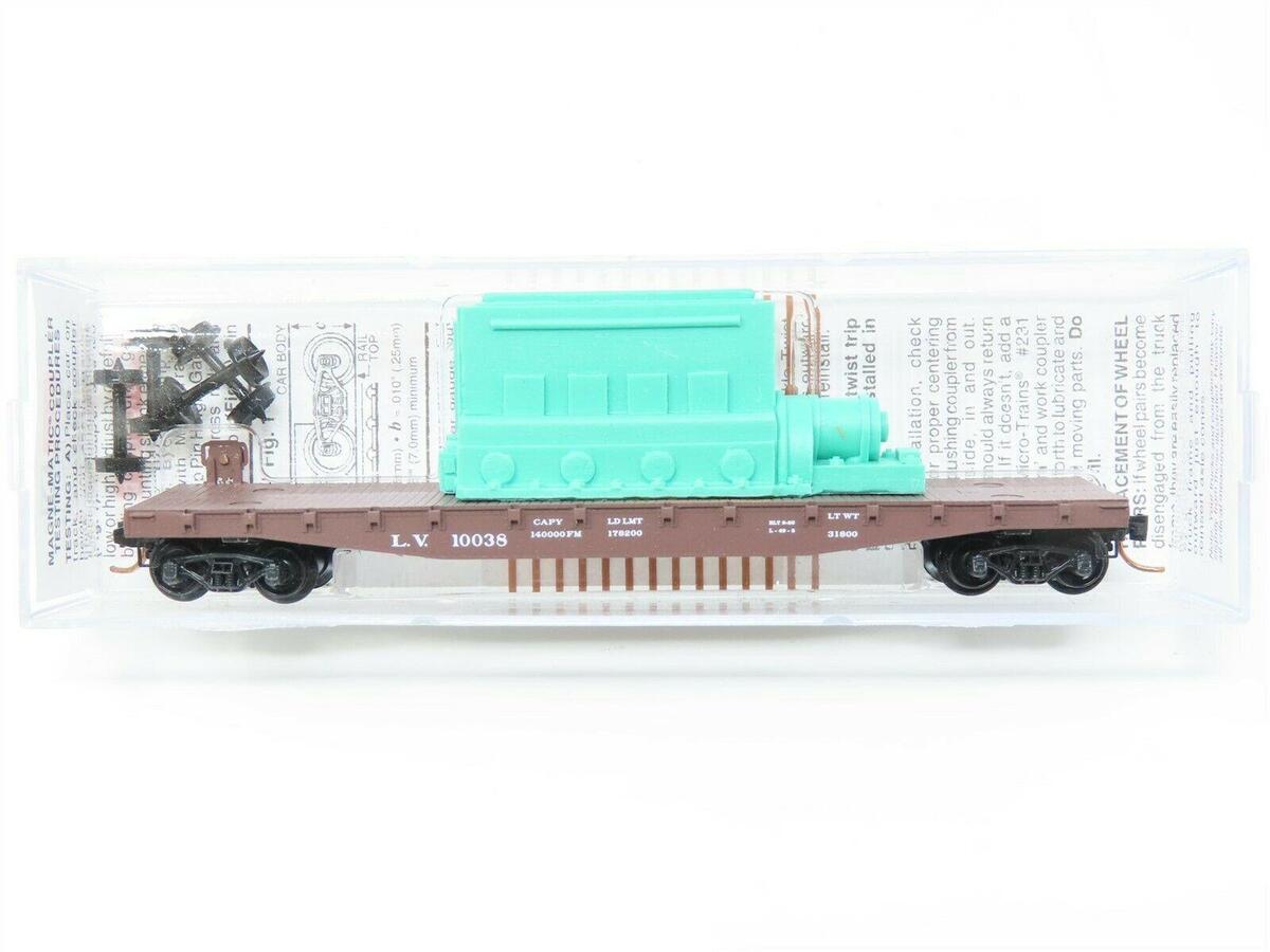 Micro-Trains 04500310 N LV 50' Fishbelly Side Flatcar With Load #10038