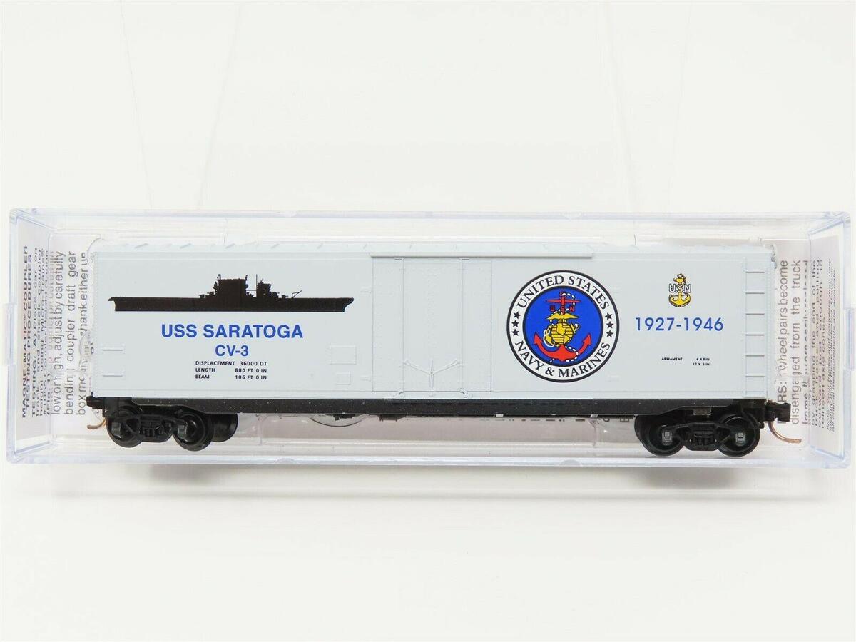 Micro-Trains 03800409 N Scale U.S.S. Saratoga 50' Steel Plug Door Boxcar #CV-3 LN/Box