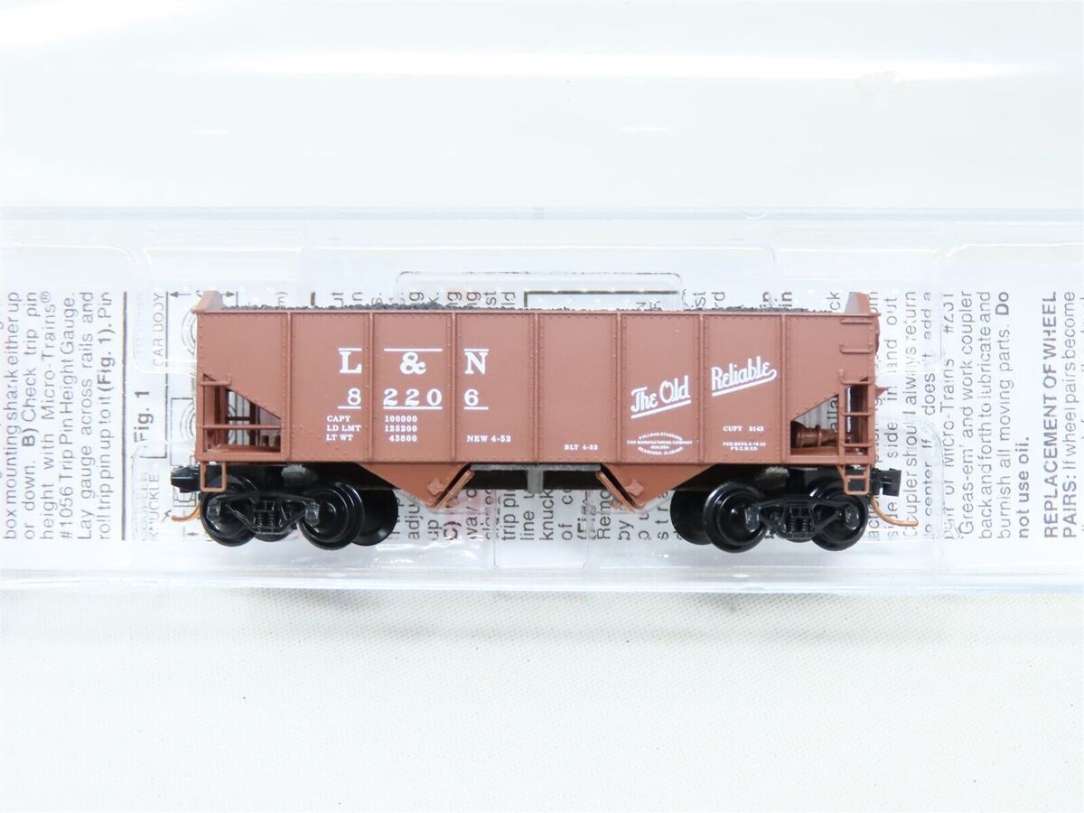 Micro-Trains 08900010 N L&N 2-Bay Ribbed Side Arch End Open Hopper #82206