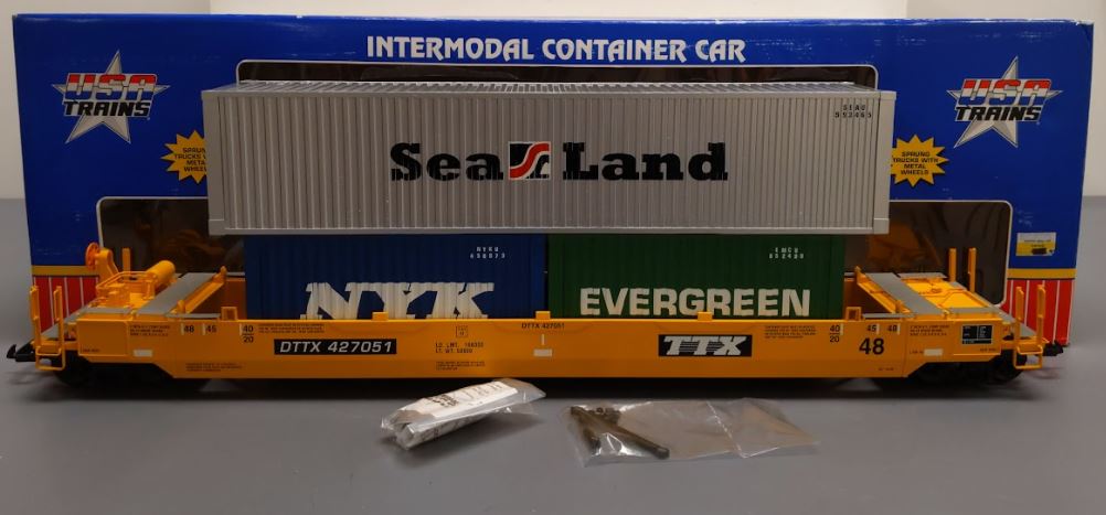 USA Trains 17101 G Gauge TTX Gunderson Husky Stack #427051 (Metal Wheels) LN/Box