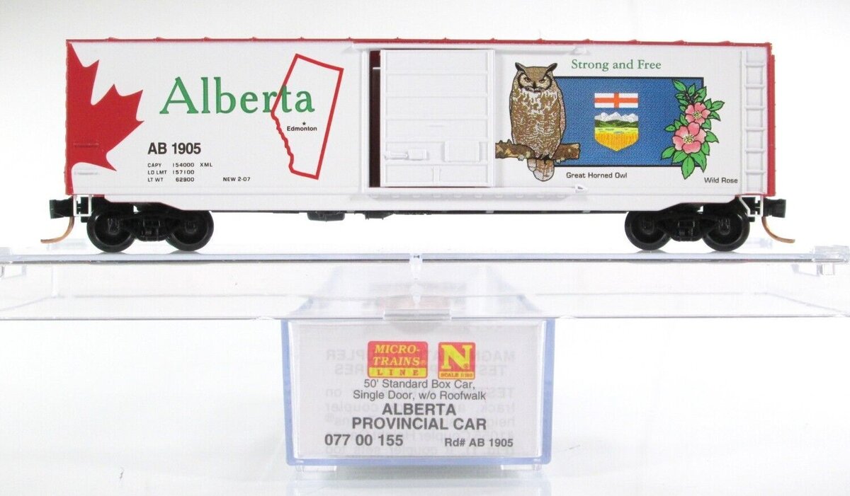 Micro-Trains 07700155 N Alberta 50' Standard Single Door Boxcar #1905 LN/Box