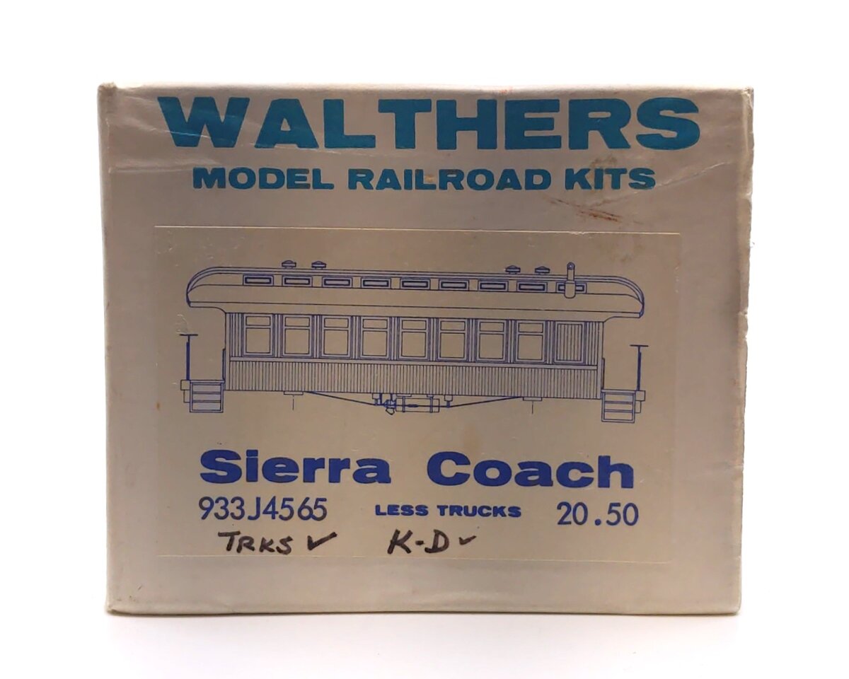 Walthers 933J4565 O Scale Sierra Coach Less Trucks Model Railroad Kit