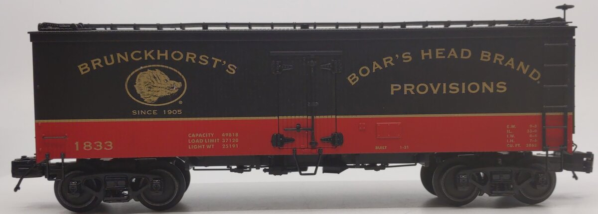 MTH 20-94641 O Brunckhorst's 36' Woodsided Reefer Car #1833 LN/Box