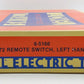 Lionel 6-5166 O Gauge O72 Left Hand Remote Switch/Turnout NIB