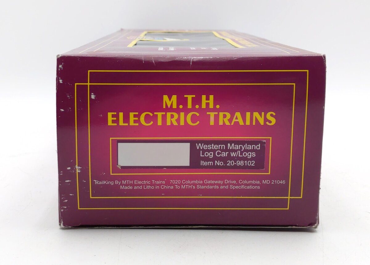 MTH 20-98102 O Western Maryland Flatcar with Log Load #2317 EX/Box