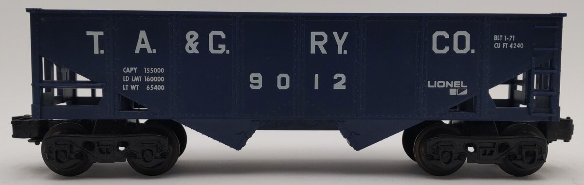 Lionel 6-9012 O Gauge Tennessee Alabama & Georgia Blue 2-Bay Hopper NIB