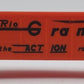 Lionel 6-9131 O Gauge Denver and Rio Grande Western Long Gondola (Orange)