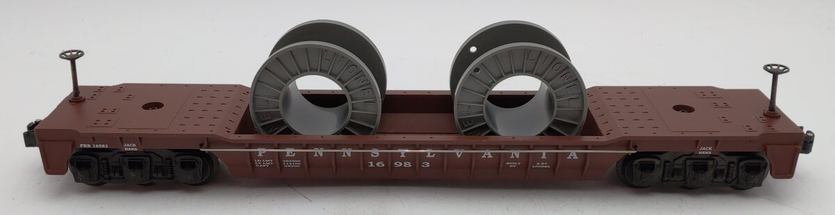 Lionel 6-16983 O Gauge Pennsylvania F-9 Well Car w/Cable Reels #16983 LN/Box