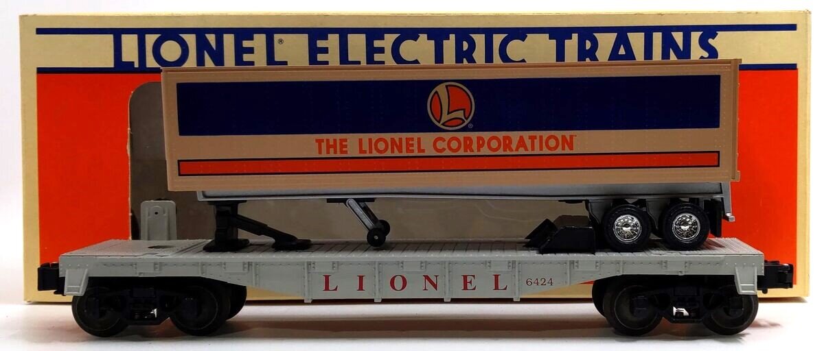 Lionel 6-16924 O Gauge Lionel Flatcar #6424 with Lionel Corporation Trailer LN/Box