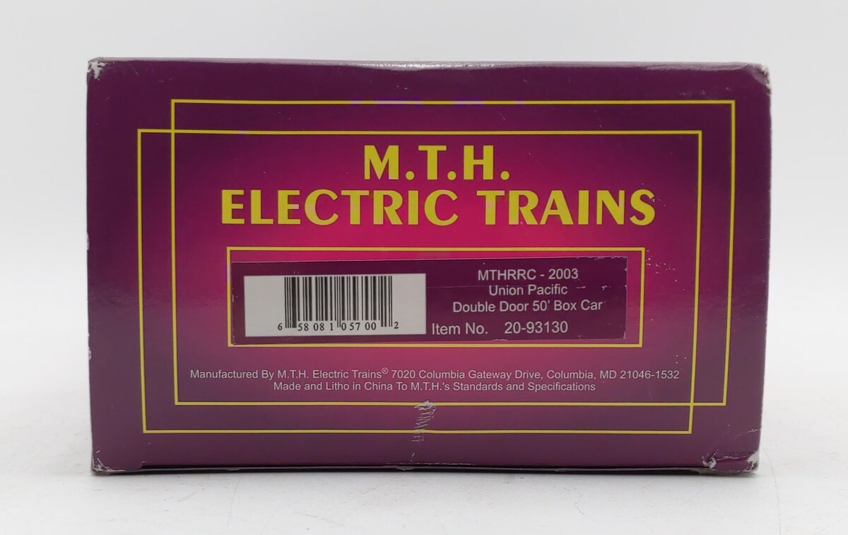 MTH 20-93130 O Gauge Union Pacific MTHRRC-2003 Double Door 50' Boxcar #454486 LN/Box