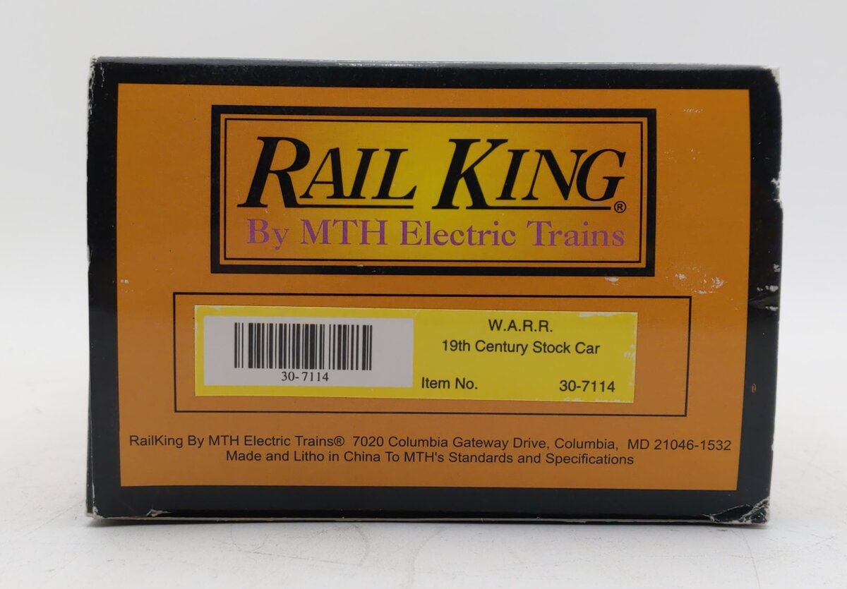 MTH 30-7114 O Gauge WARR 19th Century Stock Car #1270 LN/Box