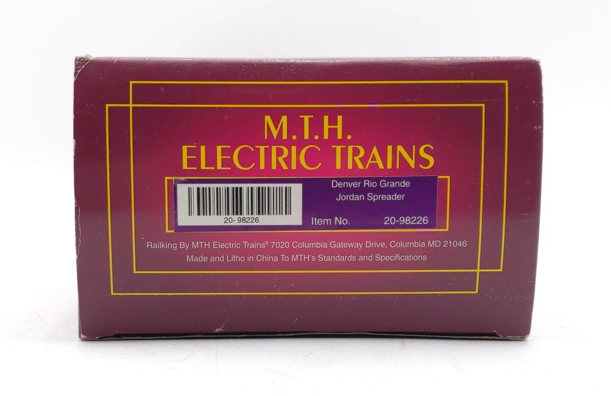 MTH 20-98226 O Gauge Denver Rio Grande Jordan Spreader #41 NIB