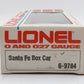 Lionel 6-9784 O Gauge Santa Fe Box Car #9784 VG/Box
