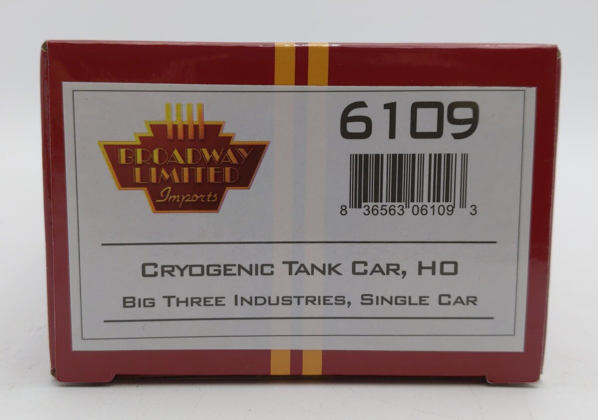 Broadway Limited 6109 HO Big Three Industries High-Capacity Cryogenic Tank Car
