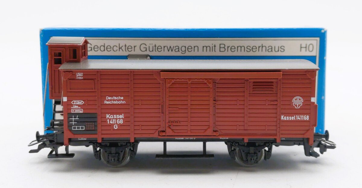 Marklin 4695 HO Scale Deutsche Reichsbahn Boxcar w/ Brakeman's Cabin #141168 LN/Box