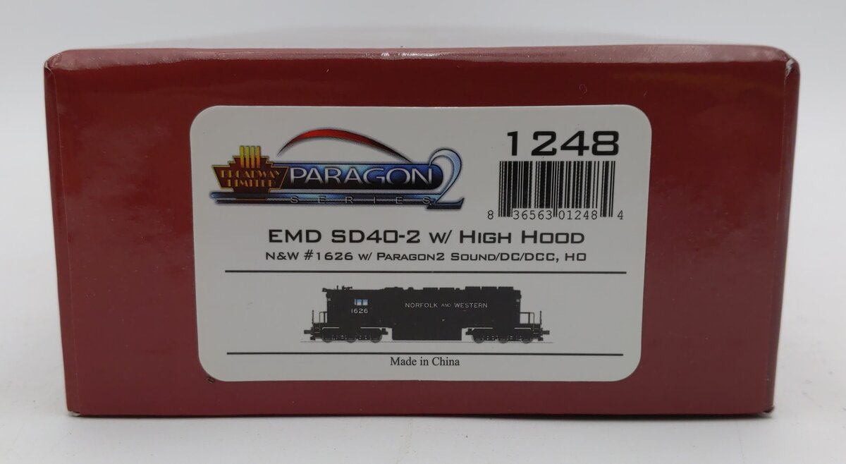 Broadway Limited 1248 HO Norfolk & Western Diesel EMD SD40-2 High Hood #1626