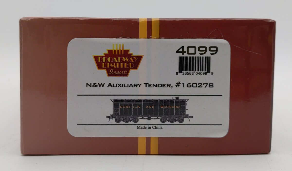 Broadway Limited 4099 HO Norfolk & Western Auxiliary Water Tender #160278