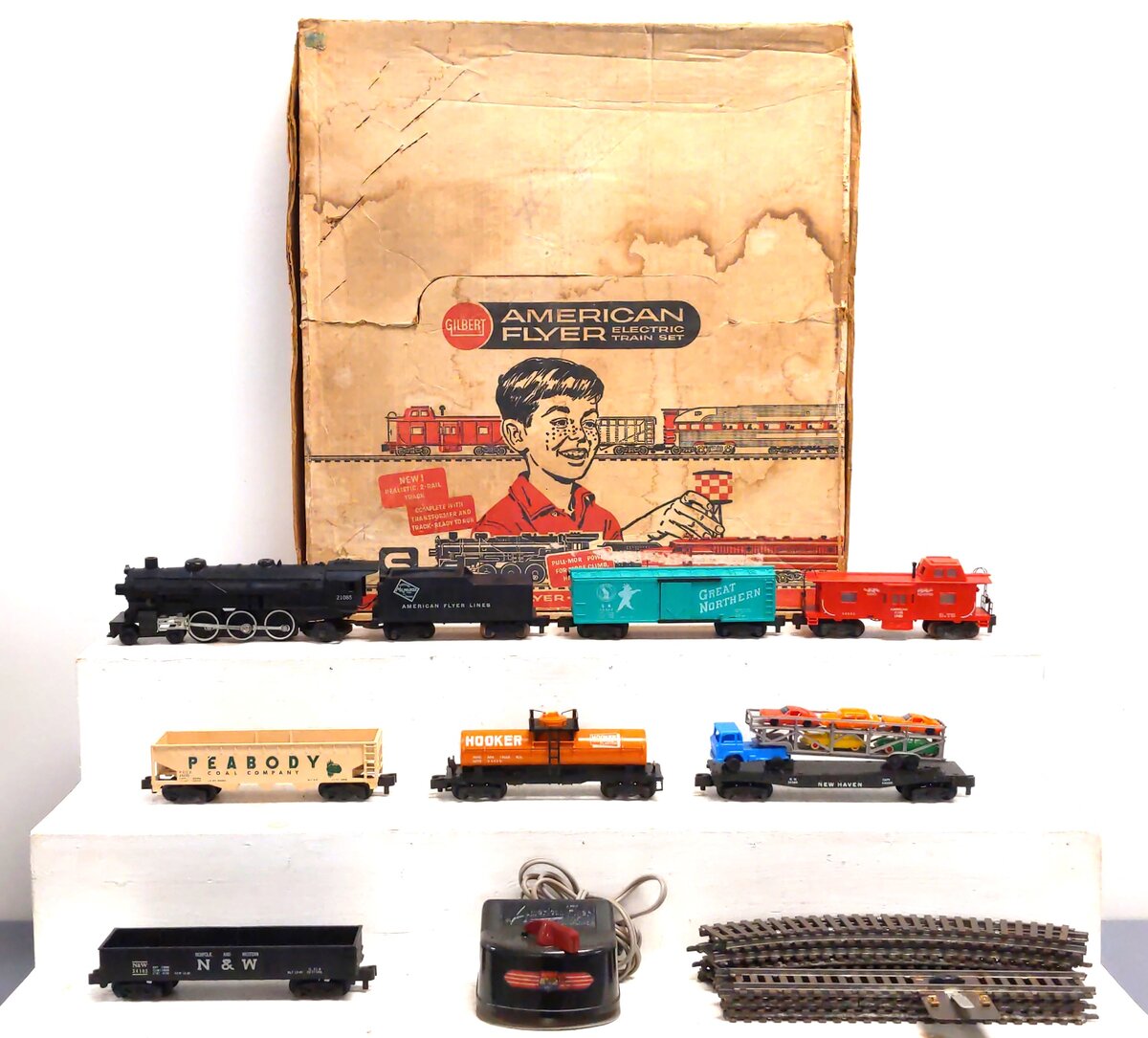 American Flyer 20766 Vintage S "The Mohawk" Steam Freight Set VG/Box