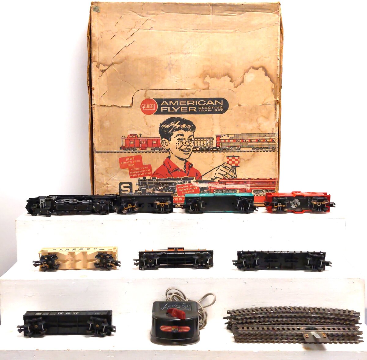 American Flyer 20766 Vintage S "The Mohawk" Steam Freight Set VG/Box