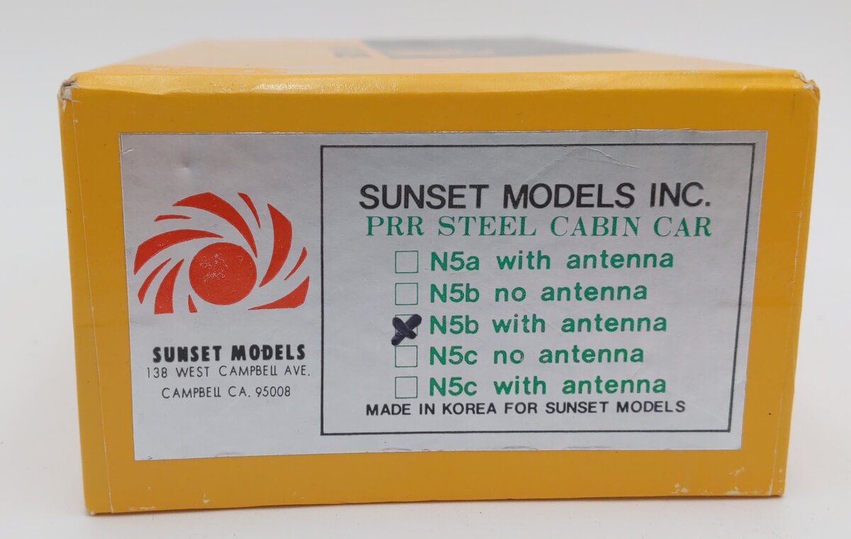 Sunset Models N5b BRASS HO Scale PRR N5b Steel Cabin Car with Antenna EX/Box