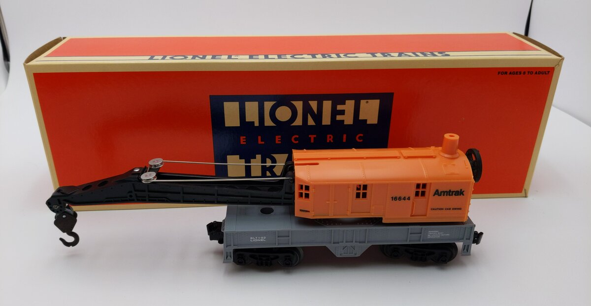 Lionel 6-16644 O Gauge Amtrak Crane Car LN/Box