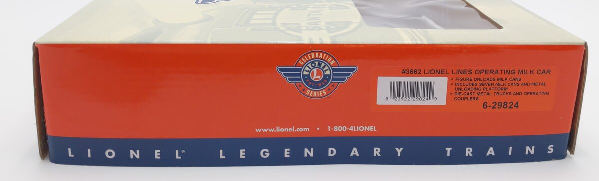 Lionel 6-29824 Operating Milk Car #36621 w/Platform LN/Box
