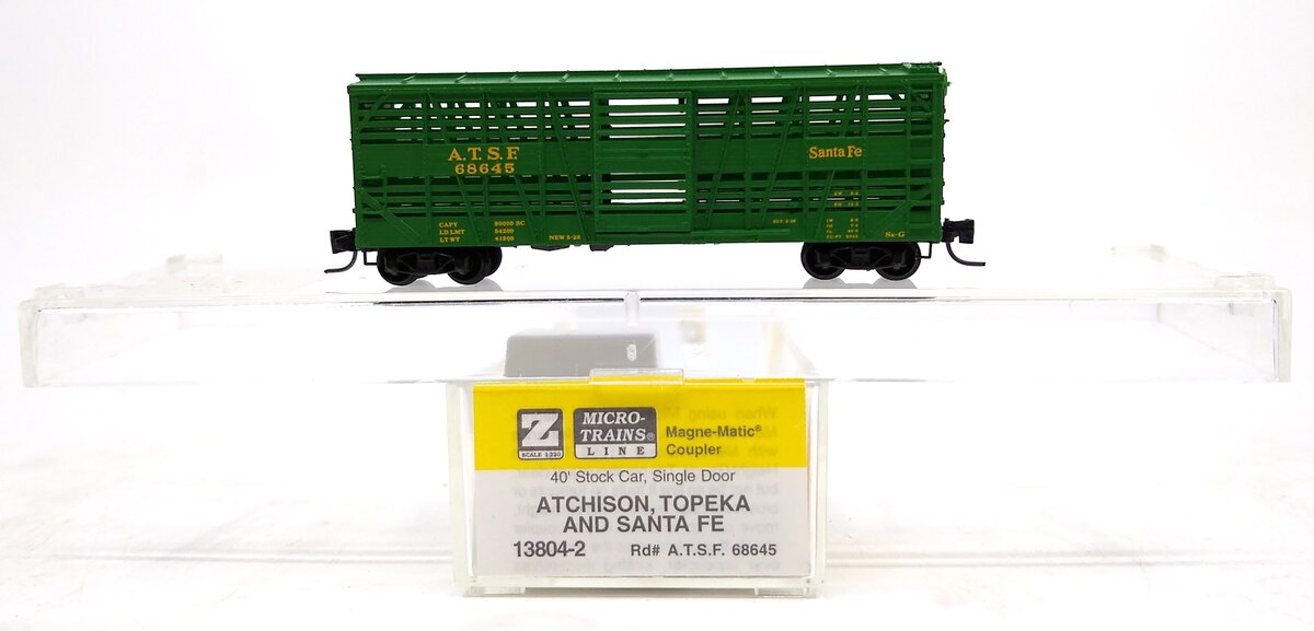 Micro-Trains 13804-2 Z Scale A.T.S.F. 40' Despatch Stock Car #68645 LN/Box
