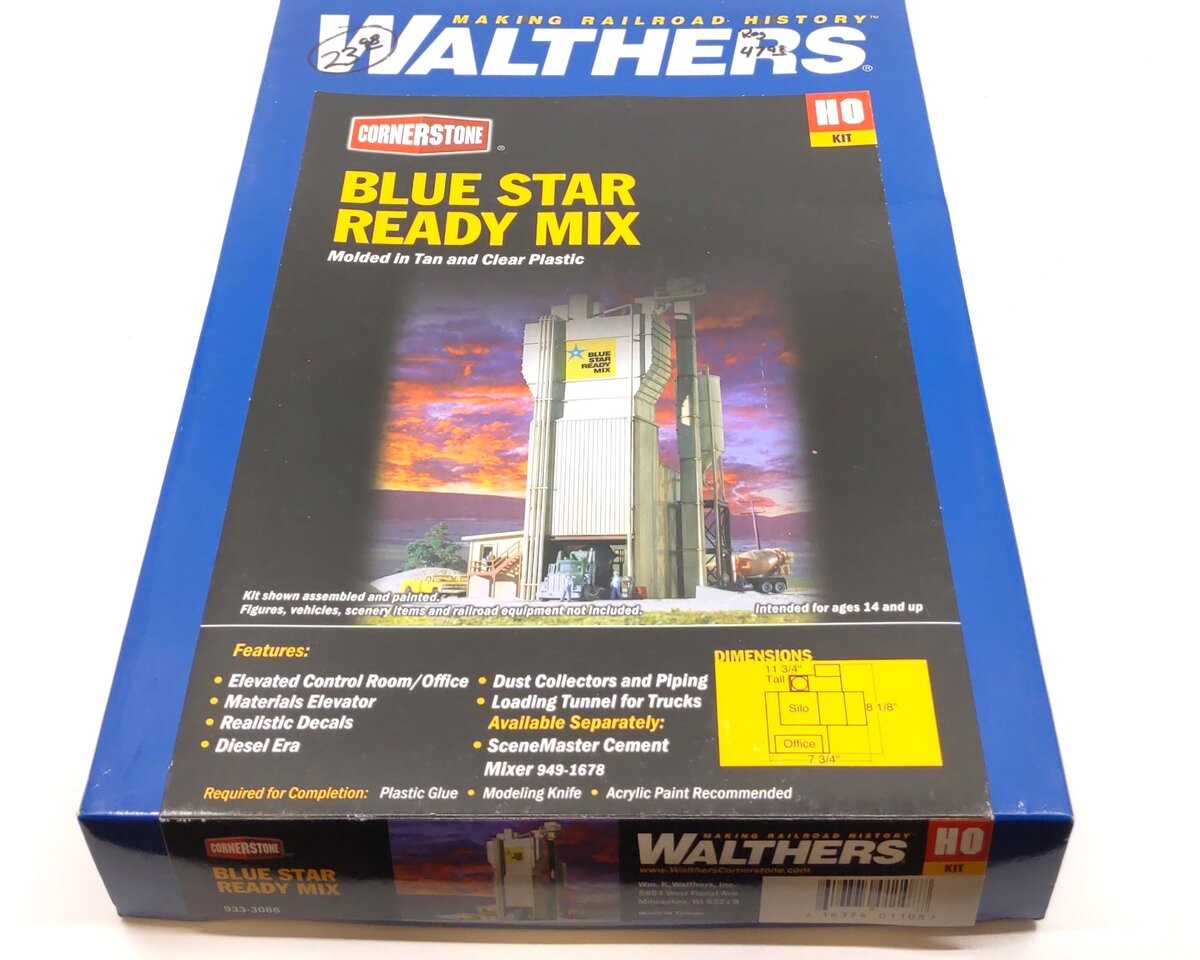 Walthers 933-3086 HO Blue Star Ready Mix Structure Kit