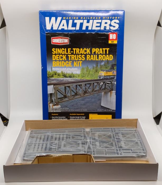 Walthers 933-4520 HO Single-Track Pratt Deck Truss Railroad Bridge Kit