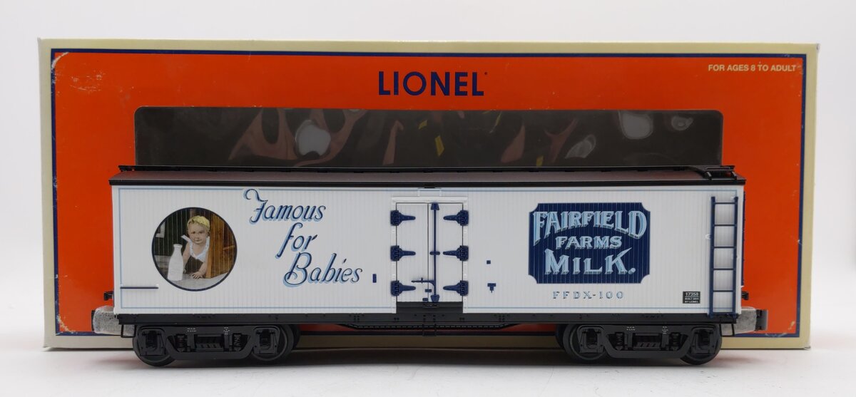 Lionel 6-17358 O Gauge Fairfield Farms Milk Car #100
