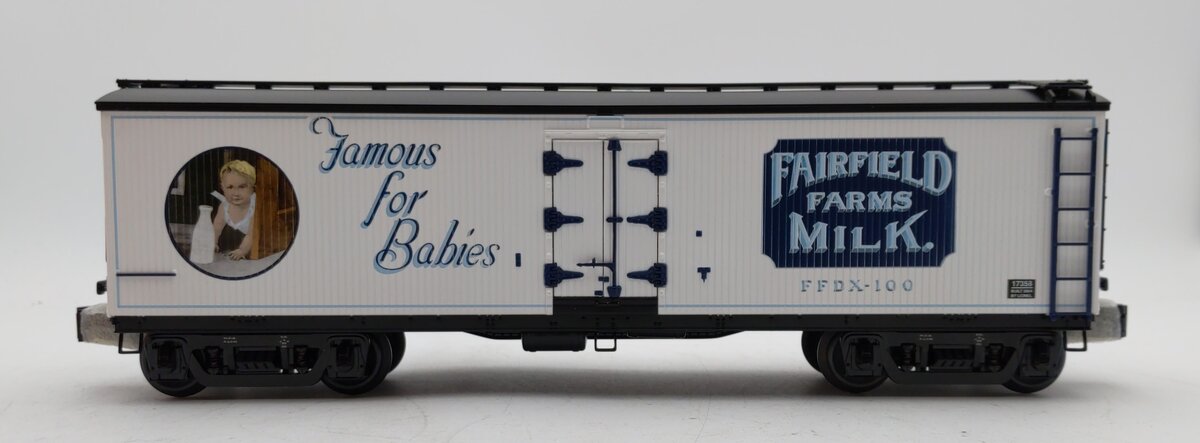 Lionel 6-17358 O Gauge Fairfield Farms Milk Car #100 LN/Box