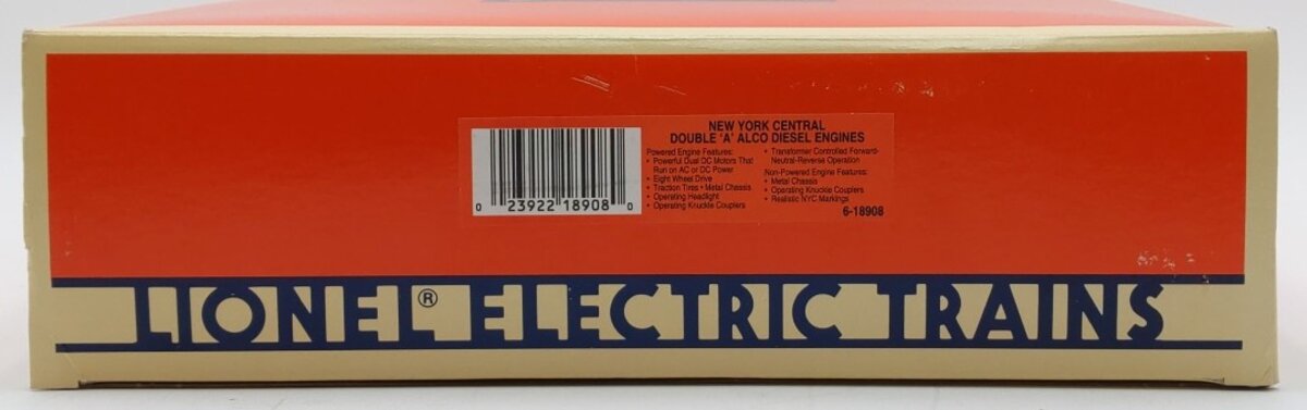 Lionel 6-18908 O Gauge New York Central Alco AA Diesel Locomotive Set NIB