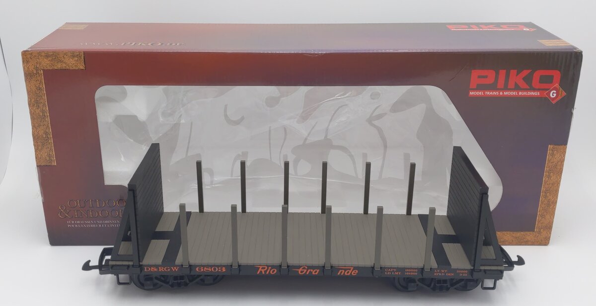 Piko 38763 G Scale Denver & Rio Grande Western Bulkhead Flatcar #6803
