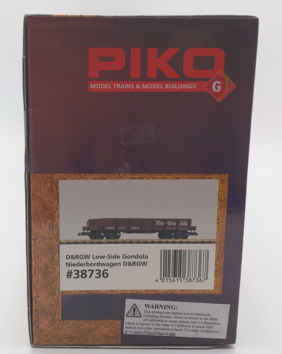 Piko 38736 G Denver & Rio Grande Western Low-Side Gondola #9307