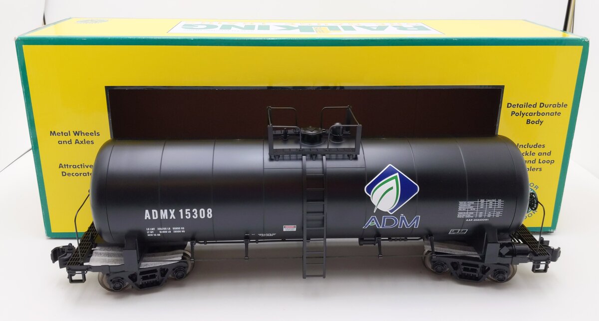 MTH 70-73037 G Scale ADM Unibody Tank Car #15308 (Metal Wheels)