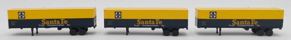 Con-Cor 004-005119 N Scale Santa Fe 1950's Era Piggyback Trailer Set LN/Box
