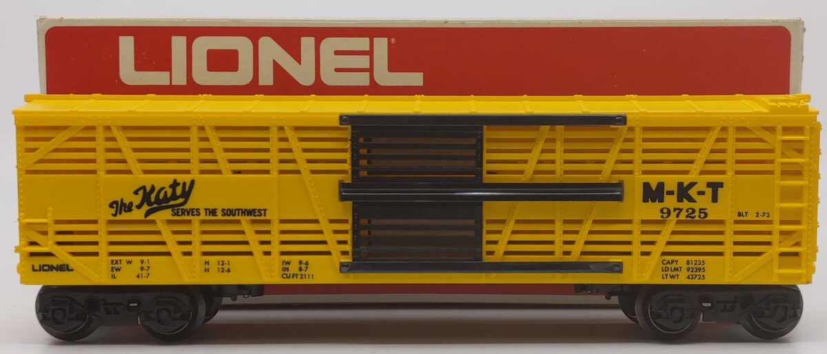 Lionel 6-9725 O Gauge MKT Bi-Level Stock Car LN/Box