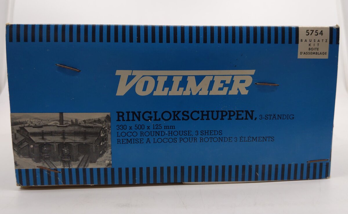Vollmer 5754 HO Scale Three-Stall Roundhouse Plastic Kit