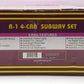 MTH 20-2554-1 O Premier R-1 Subway Passenger Set w/Proto-Sound 2.0 (Set of 4) NIB