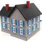 MTH 30-90254 Farm House - Gray w/ Blue Shutters